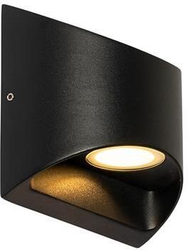 QAZQA Moderne buiten wandlamp zwart incl. LED 2-lichts IP54 Mal