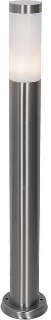 QAZQA Moderne buitenlamp paal staal met opaal 80 cm IP44 Rox