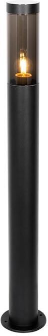 QAZQA Moderne buitenlamp paal zwart 110 cm IP44 Rox