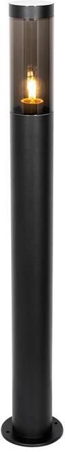 QAZQA Moderne buitenlamp paal zwart 80 cm IP44 Rox