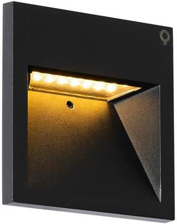 QAZQA Moderne inbouw wandlamp zwart incl. LED Gem 2