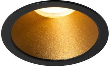 QAZQA Moderne inbouwspot zwart met goud GU10 35mm IP44 Dept