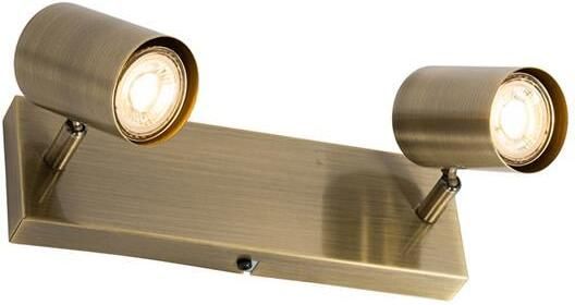 QAZQA Moderne plafondlamp brons 2-lichts verstelbaar rechthoekig