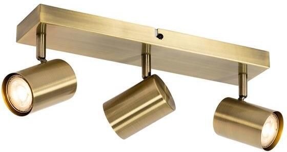 QAZQA Moderne plafondlamp brons 3-lichts verstelbaar rechthoekig