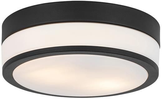 QAZQA Moderne buiten plafondlamp zwart 28 cm IP44 Flavi