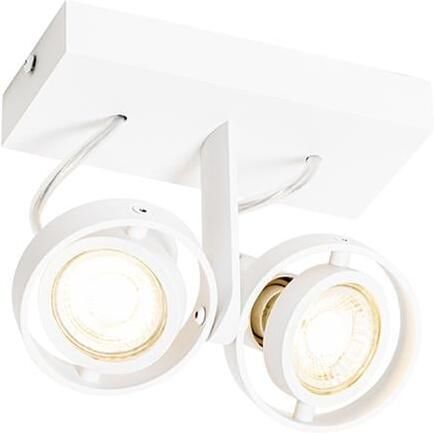 QAZQA Moderne plafondspot wit 2-lichts GU10 50mm Master