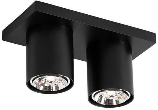 QAZQA Moderne plafondspot zwart 2-lichts Tubo