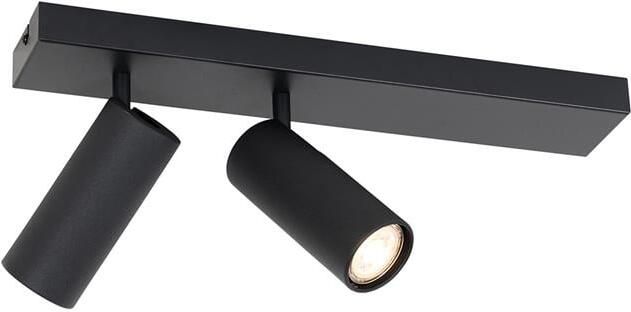 QAZQA Moderne plafondspot zwart 2-lichts verstelbaar Renna