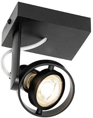 QAZQA Moderne plafondspot zwart draai- en kantelbaar GU10 50mm