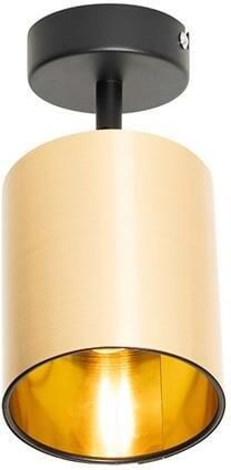 QAZQA Moderne plafondspot zwart met goud Lofty