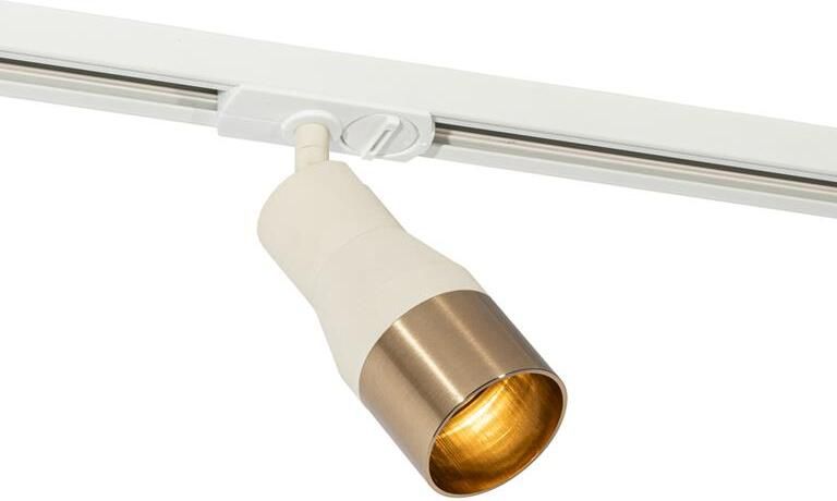QAZQA Moderne spot beige met goud voor railsysteem 1-fase GU10 50mm