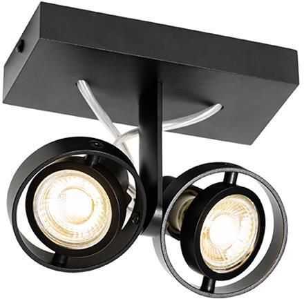 QAZQA Moderne spot zwart 2-lichts Master 50