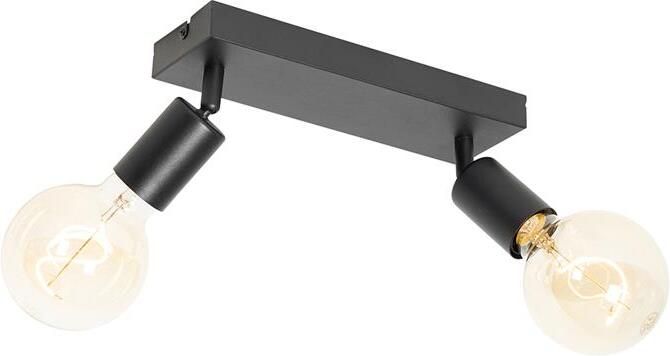 QAZQA Moderne spot zwart rechthoekig 2-lichts Facil