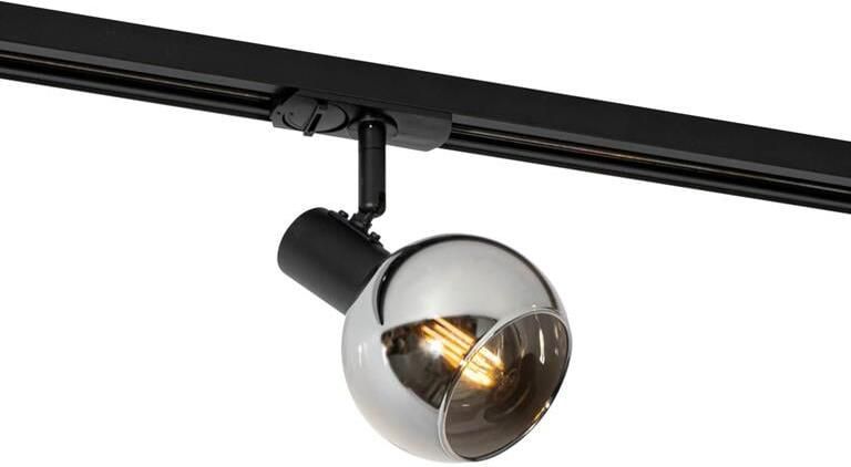 QAZQA Moderne spot zwart voor railsysteem 1-fase Iconic Lava