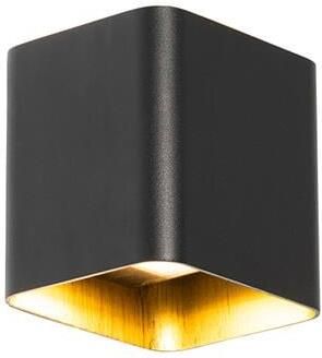 QAZQA Moderne wandlamp zwart incl. LED IP54 vierkant Evi