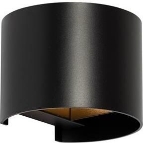 QAZQA Moderne wandlamp zwart met lichteffect rond Edwin