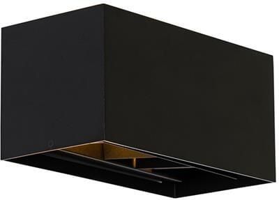 QAZQA Moderne wandlamp zwart rechthoekig 2-lichts Edwin