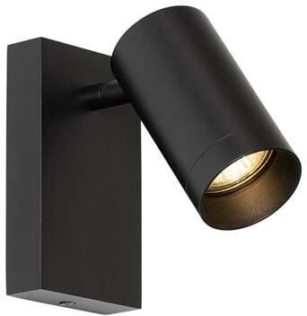 QAZQA Moderne wandlamp zwart verstelbaar met schakelaar Jeana Luxe