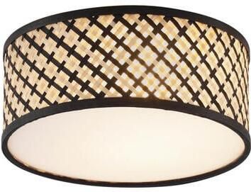 QAZQA Oosterse plafondlamp rotan met zwart 30cm Tremmo