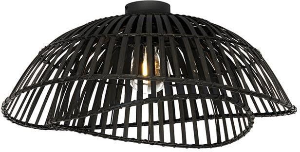 QAZQA Oosterse plafondlamp zwart bamboe 62 cm Pua