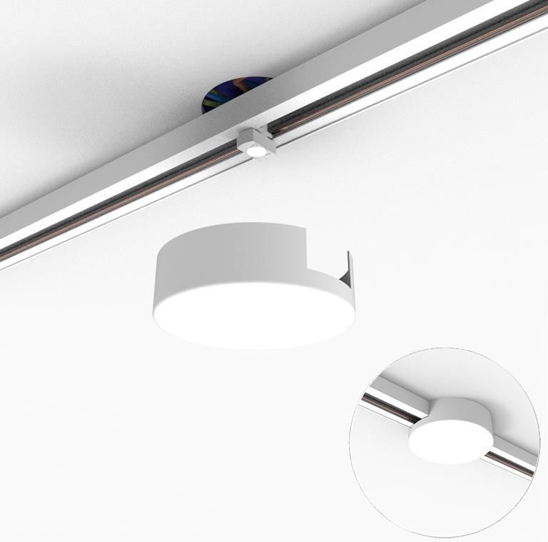 QAZQA Plafondplaat railsysteem wit rond 1-fase Iconic