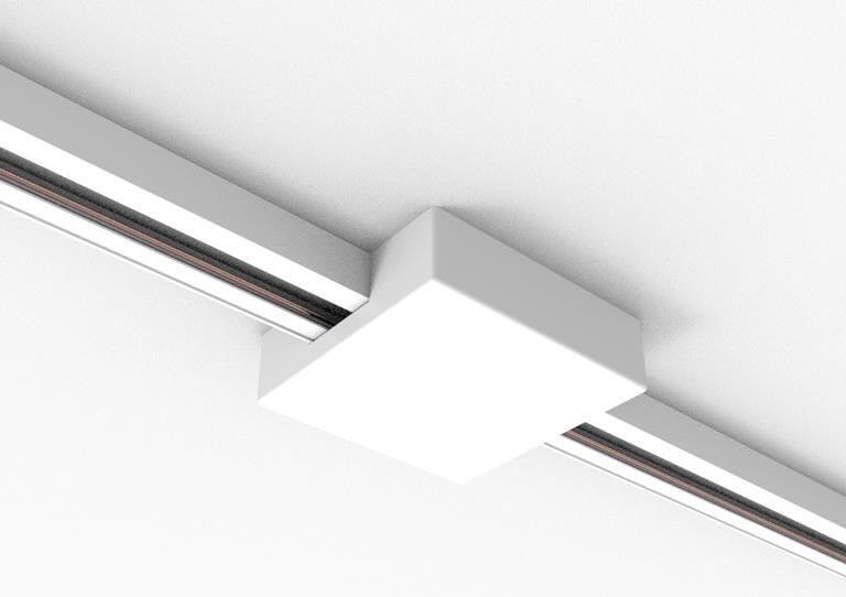 QAZQA Plafondplaat railsysteem wit vierkant 1-fase Iconic