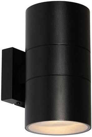 QAZQA Professional Buiten wandlamp zwart 2-lichts AR111 IP44 Duo