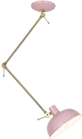 QAZQA Retro plafondlamp roze met brons Milou