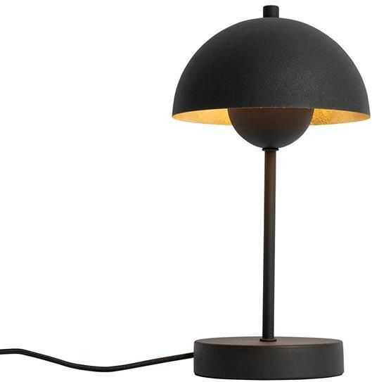 QAZQA Retro tafellamp mushroom zwart met goud Magnax Mini