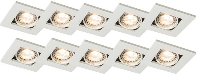QAZQA Set van 10 inbouwspots wit Qure