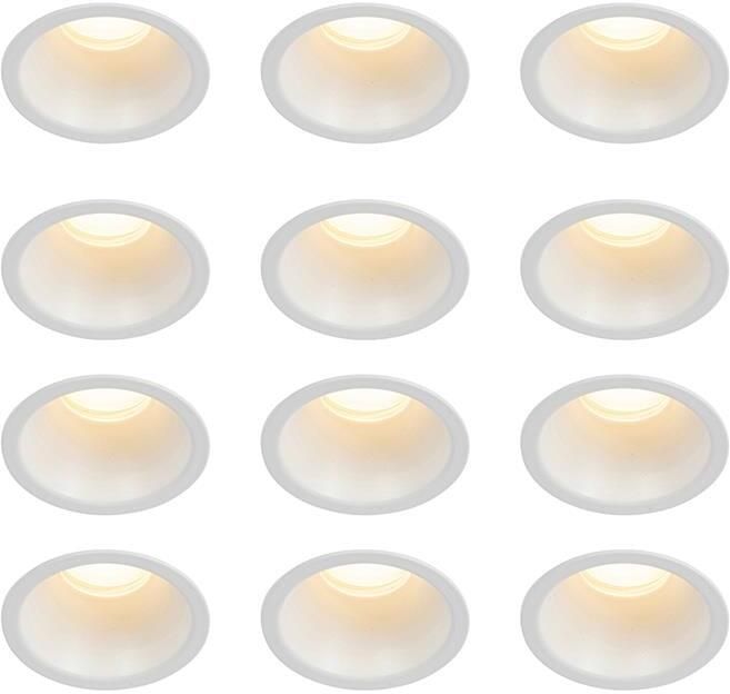 QAZQA Set van 12 inbouwspots wit GU10 35mm IP44 Dept