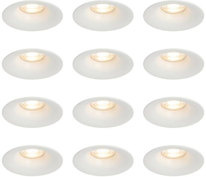 QAZQA Set van 12 inbouwspots wit GU10 50mm Gijs