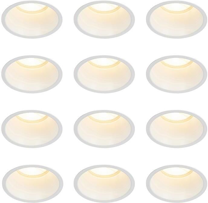 QAZQA Set van 12 inbouwspots wit GU10 70mm IP44 Dept