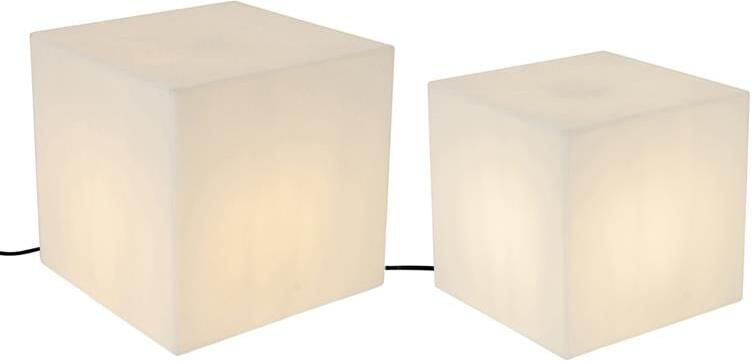 QAZQA Set van 2 buiten vloerlampen wit 30 en 38 cm vierkant IP44
