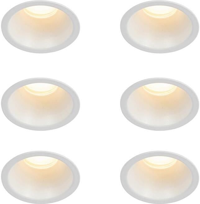QAZQA Set van 6 inbouwspots wit GU10 35mm IP44 Dept