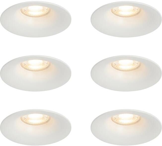 QAZQA Set van 6 inbouwspots wit GU10 50mm Gijs