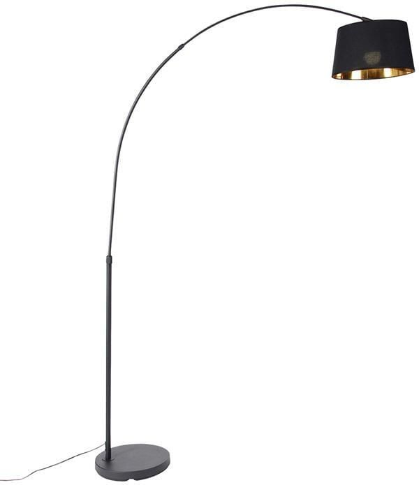 QAZQA Smart booglamp zwart met goud incl. Wifi A60 Arc Basic