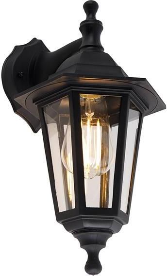 QAZQA Smart buiten wandlamp zwart IP44 incl. Wifi ST64 New Haven