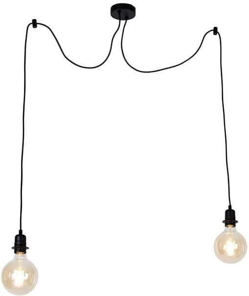 QAZQA Smart hanglamp zwart incl. 2 Wifi G125 Cava