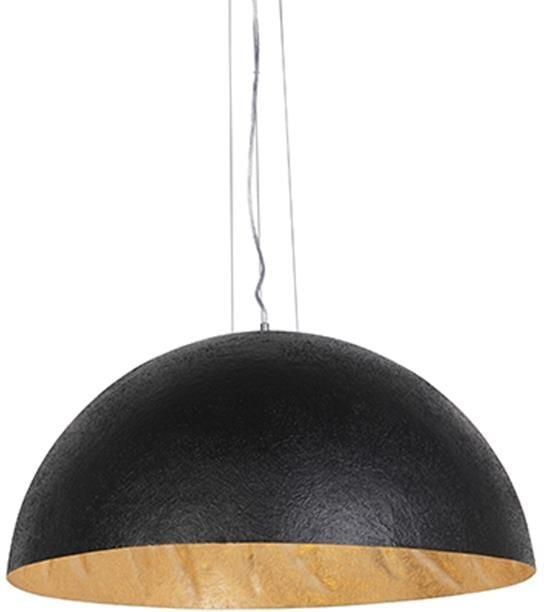 QAZQA Smart hanglamp zwart met goud 70 cm incl. Wifi A60 Magna