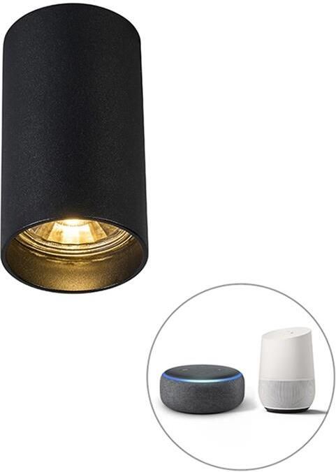 QAZQA Smart moderne spot zwart incl. WiFi GU10 Tuba