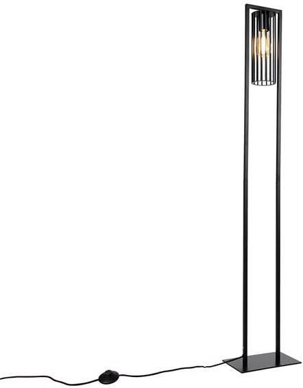 QAZQA Smart moderne vloerlamp zwart incl. Wifi ST64 Balenco Wazo