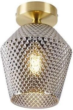 QAZQA Smart plafondlamp messing met smoke glas incl. Wifi A60 Karce