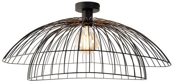 QAZQA Smart plafondlamp zwart 60 cm incl. Wifi G95 Pua