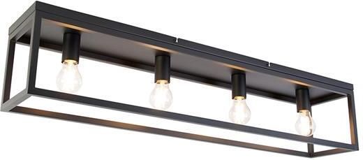 QAZQA Smart plafondlamp zwart 99 5 cm incl. 4 Wifi A60 Cage