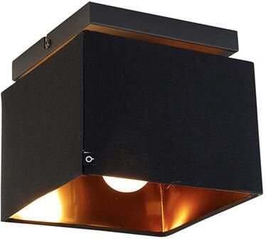 QAZQA Smart plafondlamp zwart met goud incl. Wifi P45 VT