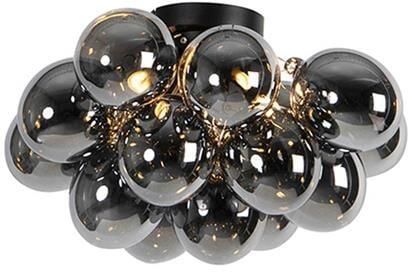 QAZQA Smart plafondlamp zwart met smoke glas incl. 4 Wifi G9 Uvas