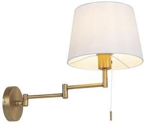 QAZQA Smart wandlamp brons met witte kap incl. Wifi A60 Ladas