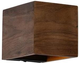 QAZQA Smart wandlamp walnoot hout incl. Wifi G9 Transfer