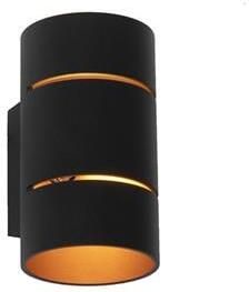 QAZQA Smart wandlamp zwart met gouden binnenkant incl. Wifi G9 Ria